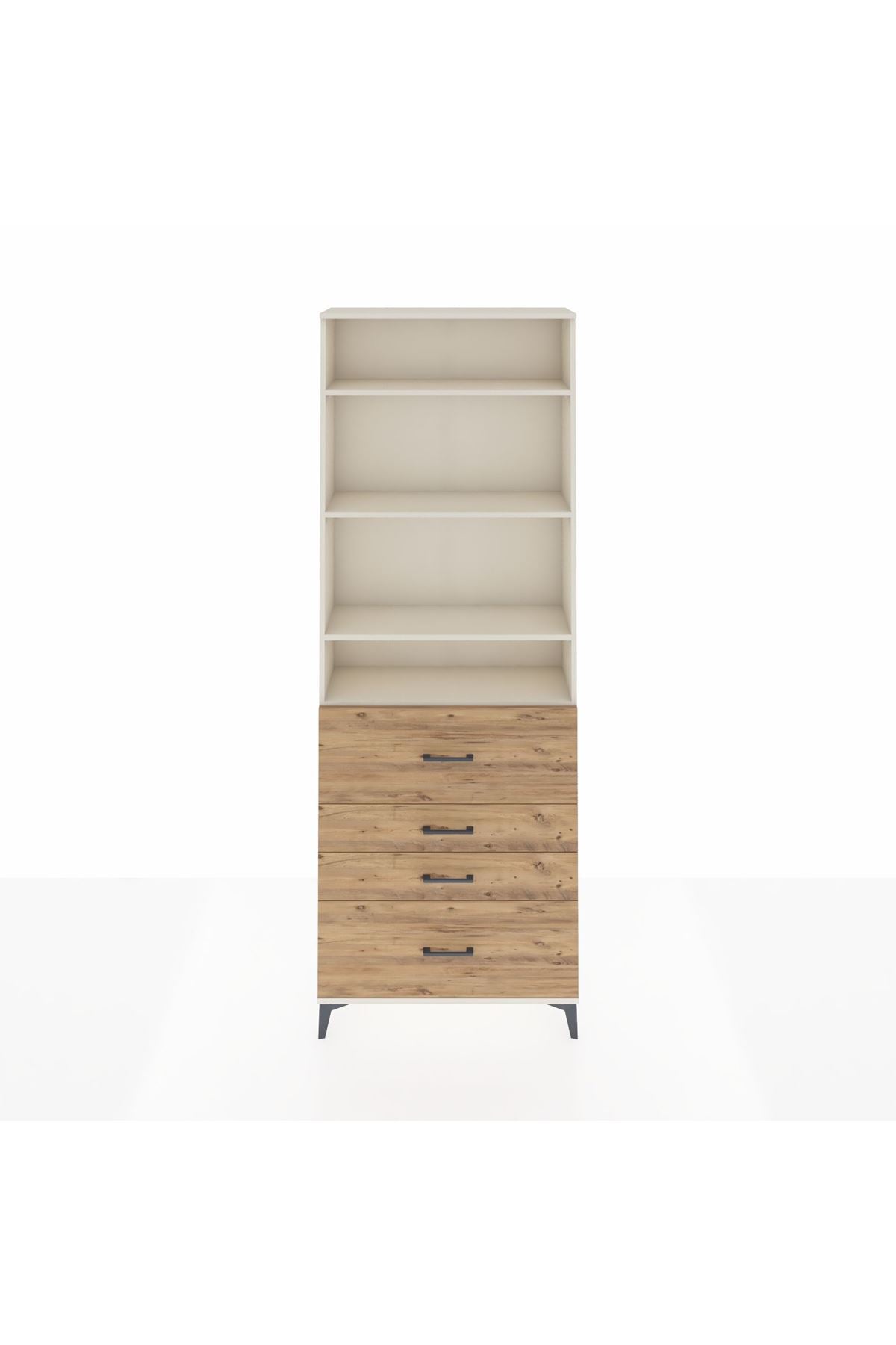 Arges Dolap 4 Raflı 4 Çekmeceli 88x30x243 - S33M158V3A