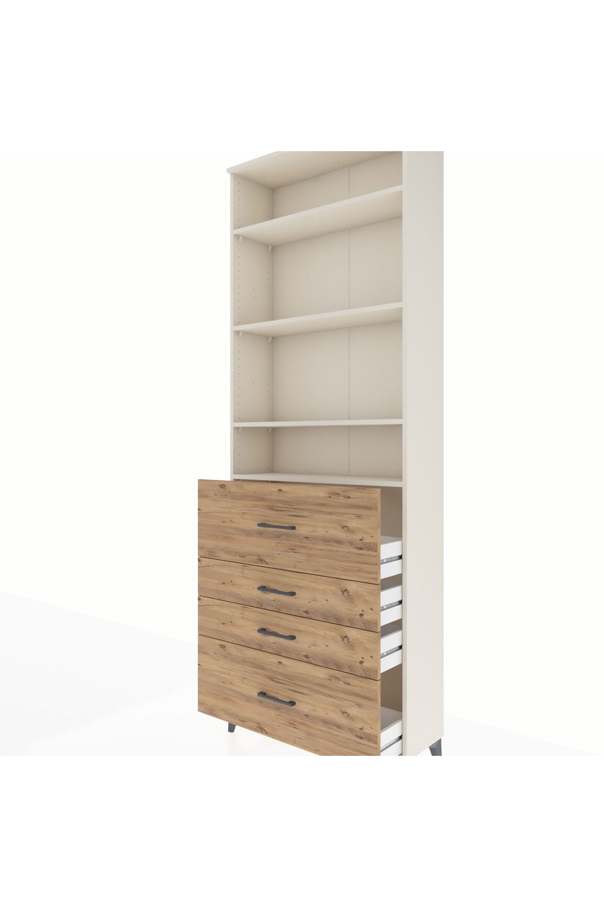 Arges Dolap 4 Raflı 4 Çekmeceli 88x30x243 - S33M158V3A
