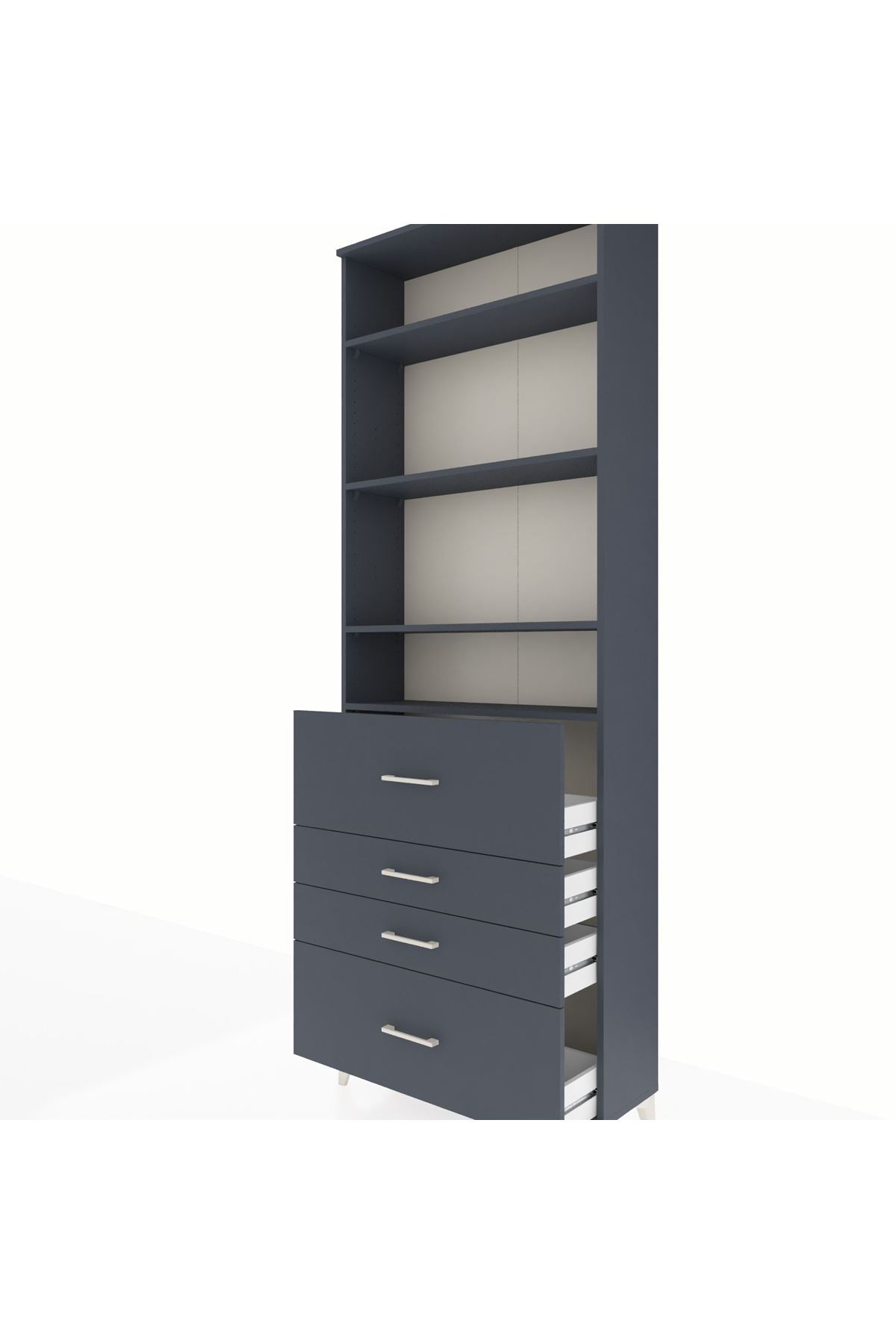 Arges Dolap 4 Raflı 4 Çekmeceli 88x30x243 - S33M158V5A