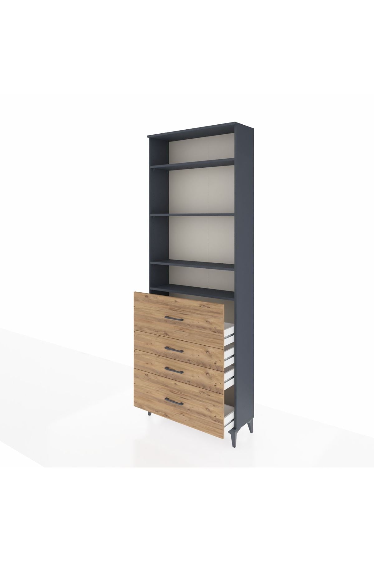 Arges Dolap 4 Raflı 4 Çekmeceli 88x30x243 - S33M158V6A
