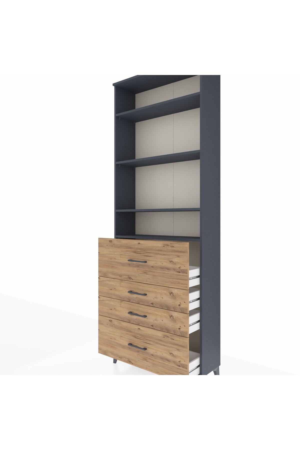 Arges Dolap 4 Raflı 4 Çekmeceli 88x30x243 - S33M158V6A