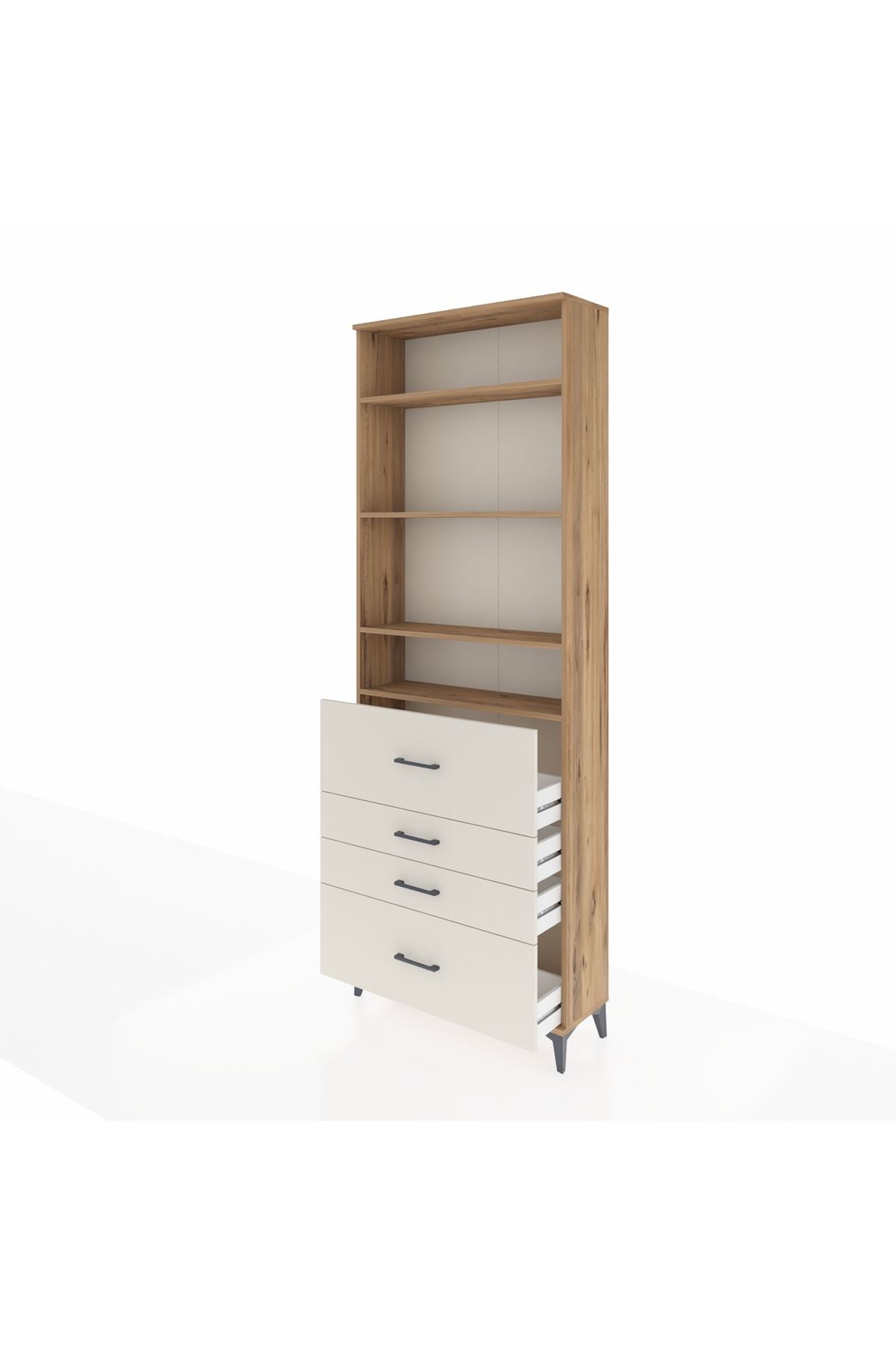 Arges Dolap 4 Raflı 4 Çekmeceli 88x30x243 - S33M158V7A