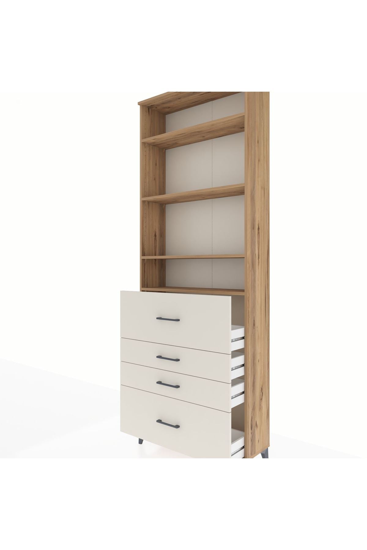 Arges Dolap 4 Raflı 4 Çekmeceli 88x30x243 - S33M158V7A