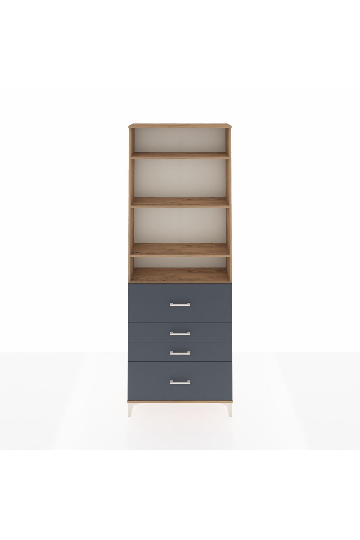 Arges Dolap 4 Raflı 4 Çekmeceli 88x30x243 - S33M158V8A