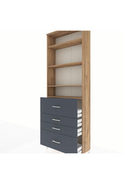 Arges Dolap 4 Raflı 4 Çekmeceli 88x30x243 - S33M158V8A