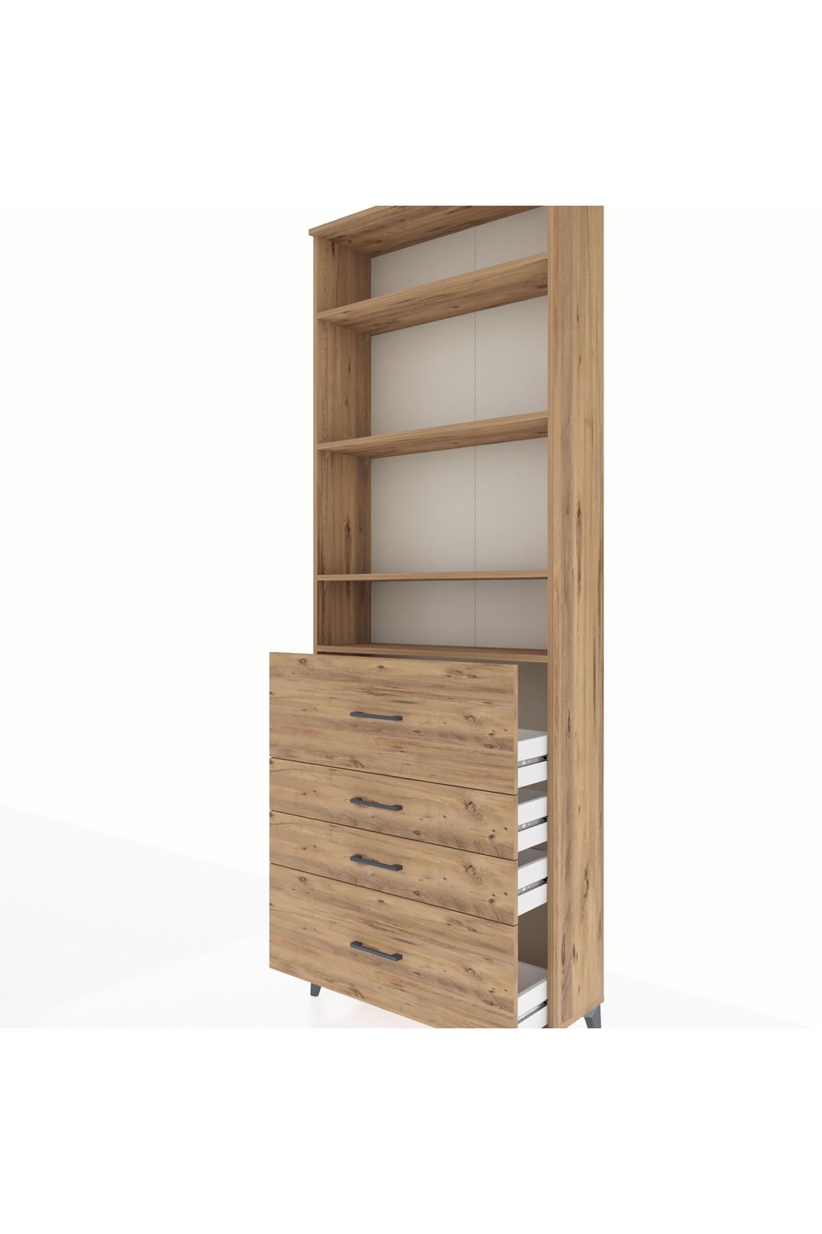 Arges Dolap 4 Raflı 4 Çekmeceli 88x30x243 - S33M158V9A
