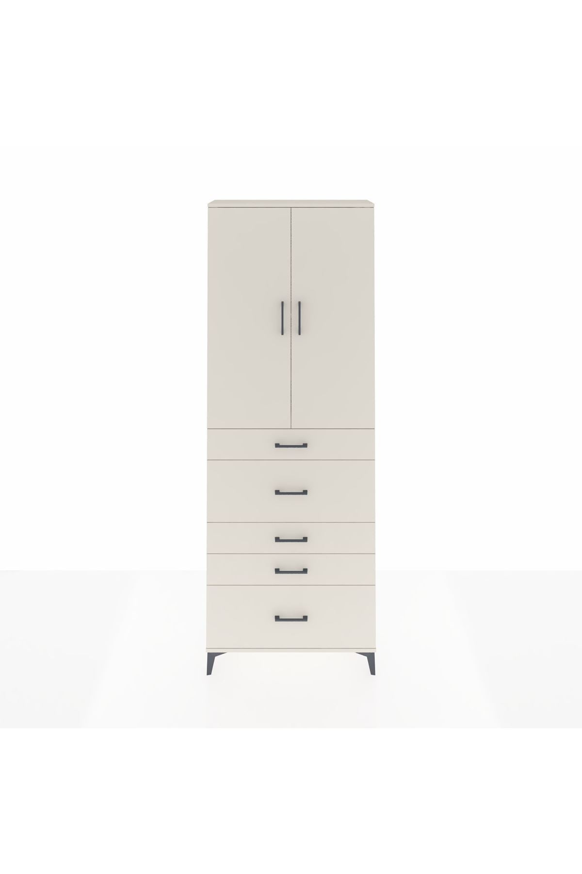 Arges Dolap 4 Raflı 5 Çekmeceli 2 Kapaklı 88x30x243 - S33M159V1A