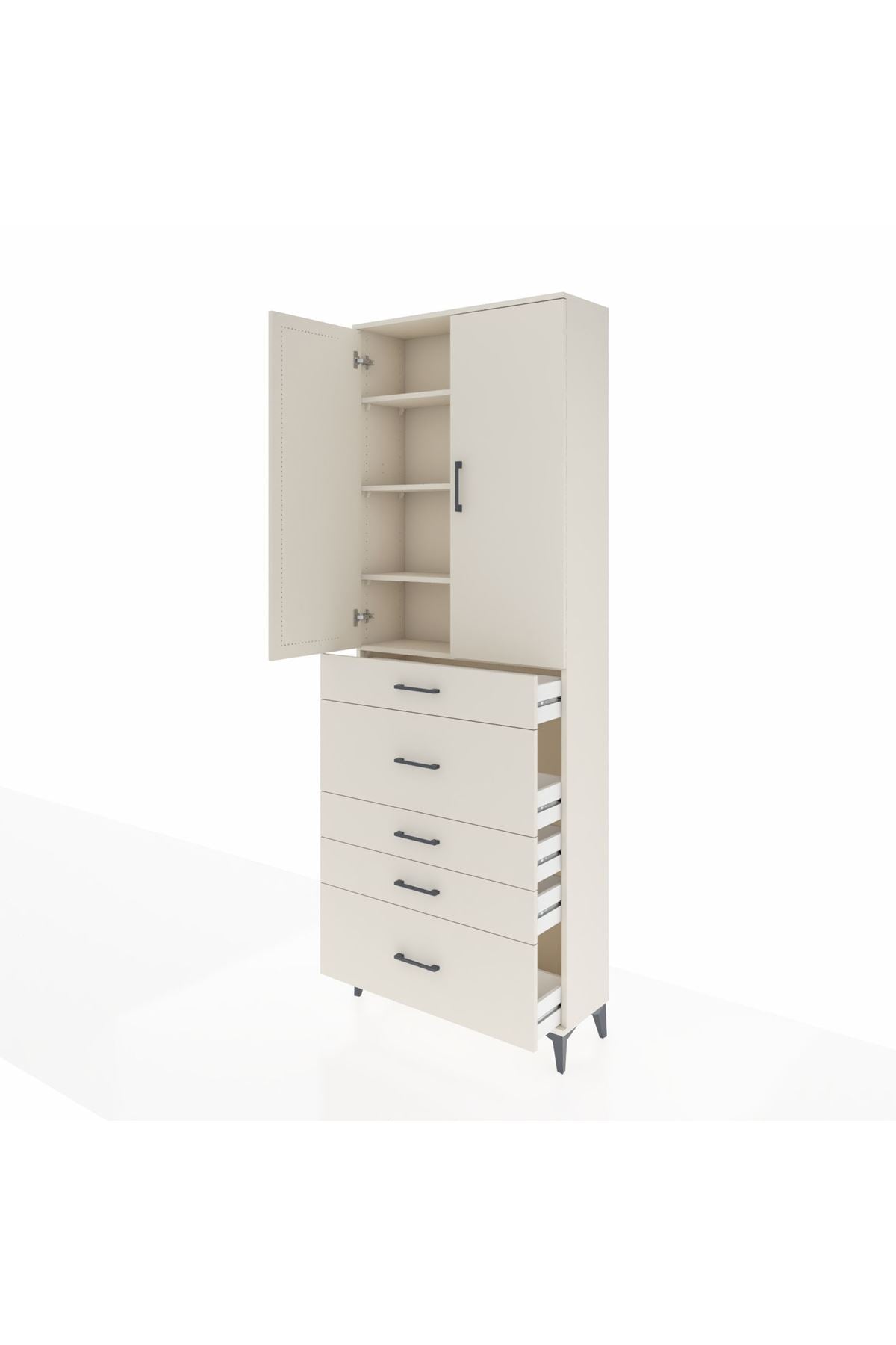 Arges Dolap 4 Raflı 5 Çekmeceli 2 Kapaklı 88x30x243 - S33M159V1A