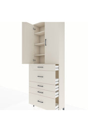 Arges Dolap 4 Raflı 5 Çekmeceli 2 Kapaklı 88x30x243 - S33M159V1A