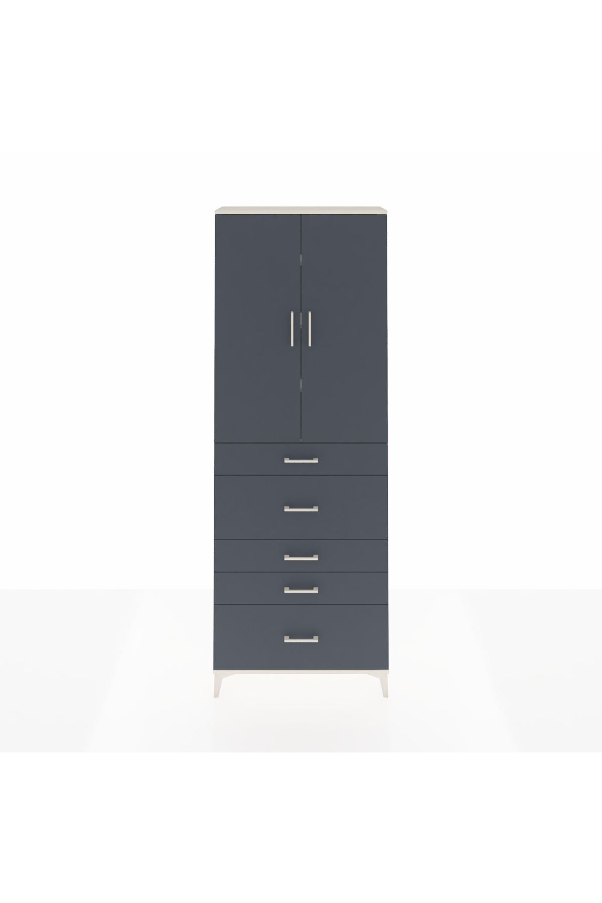Arges Dolap 4 Raflı 5 Çekmeceli 2 Kapaklı 88x30x243 - S33M159V2A