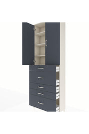 Arges Dolap 4 Raflı 5 Çekmeceli 2 Kapaklı 88x30x243 - S33M159V2A