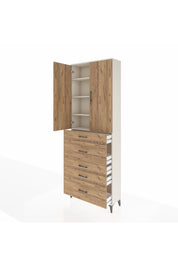Arges Dolap 4 Raflı 5 Çekmeceli 2 Kapaklı 88x30x243 - S33M159V3A