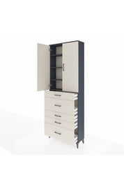 Arges Dolap 4 Raflı 5 Çekmeceli 2 Kapaklı 88x30x243 - S33M159V4A