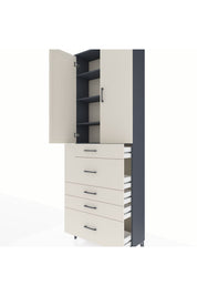 Arges Dolap 4 Raflı 5 Çekmeceli 2 Kapaklı 88x30x243 - S33M159V4A