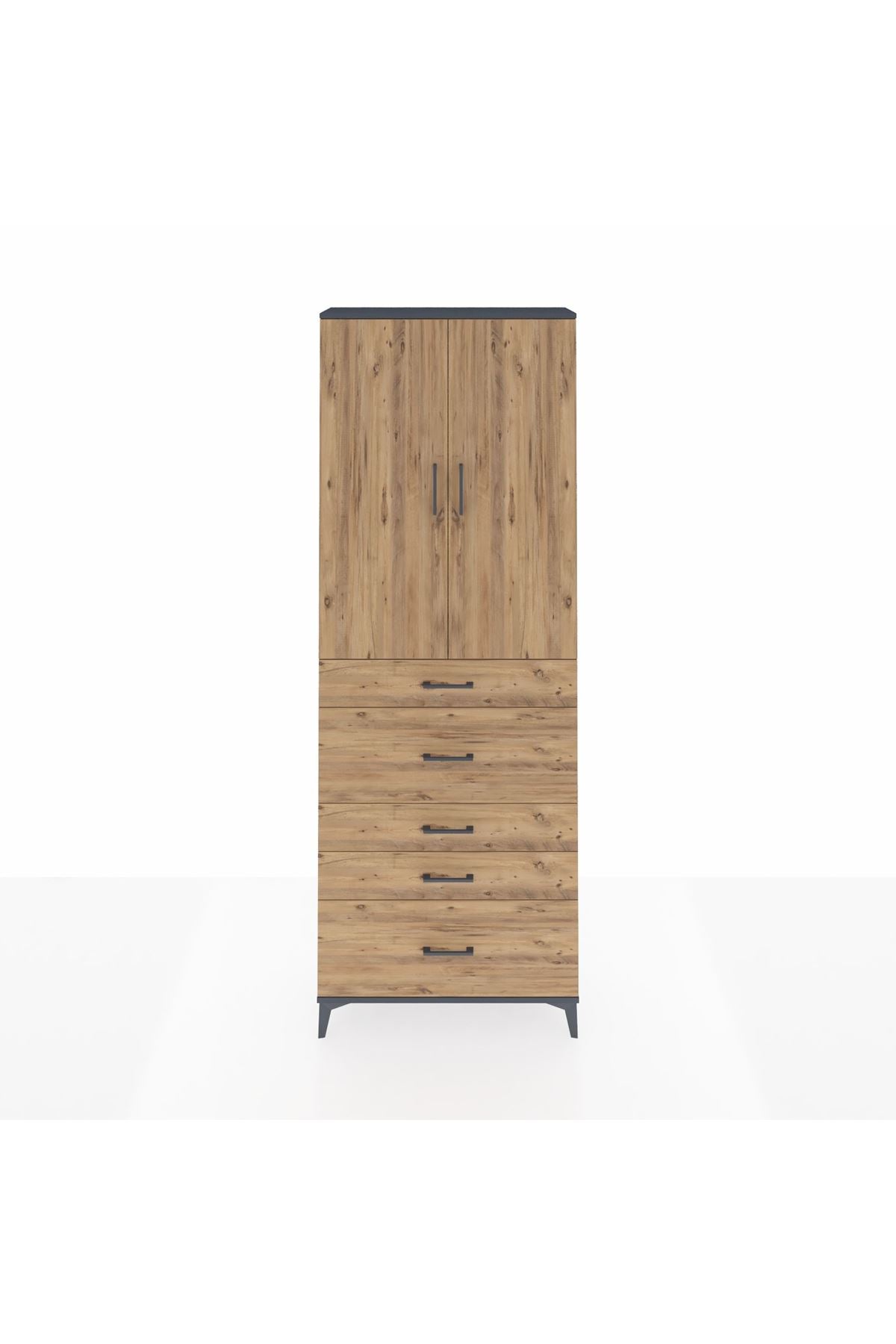 Arges Dolap 4 Raflı 5 Çekmeceli 2 Kapaklı 88x30x243 - S33M159V6A