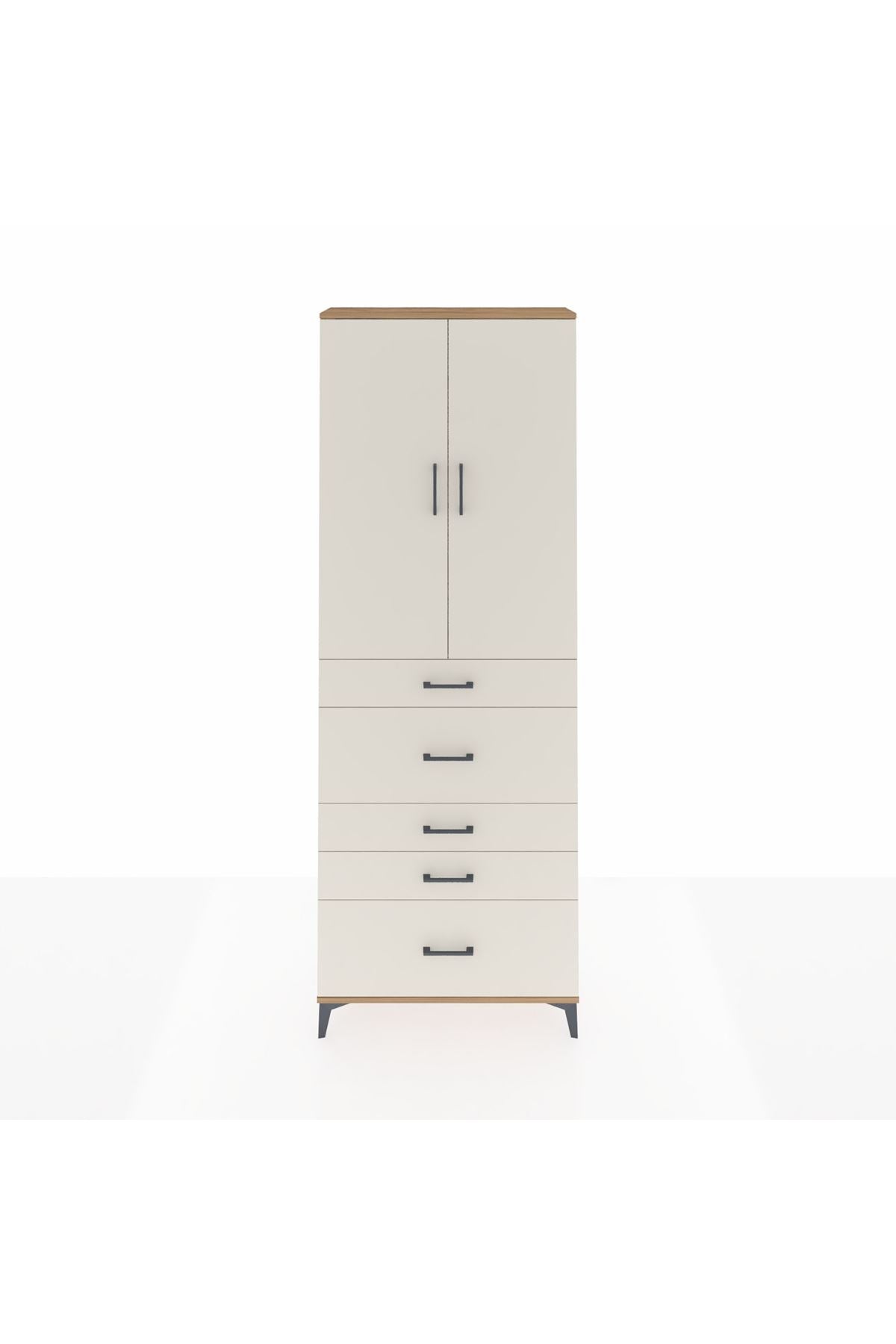 Arges Dolap 4 Raflı 5 Çekmeceli 2 Kapaklı 88x30x243 - S33M159V7A