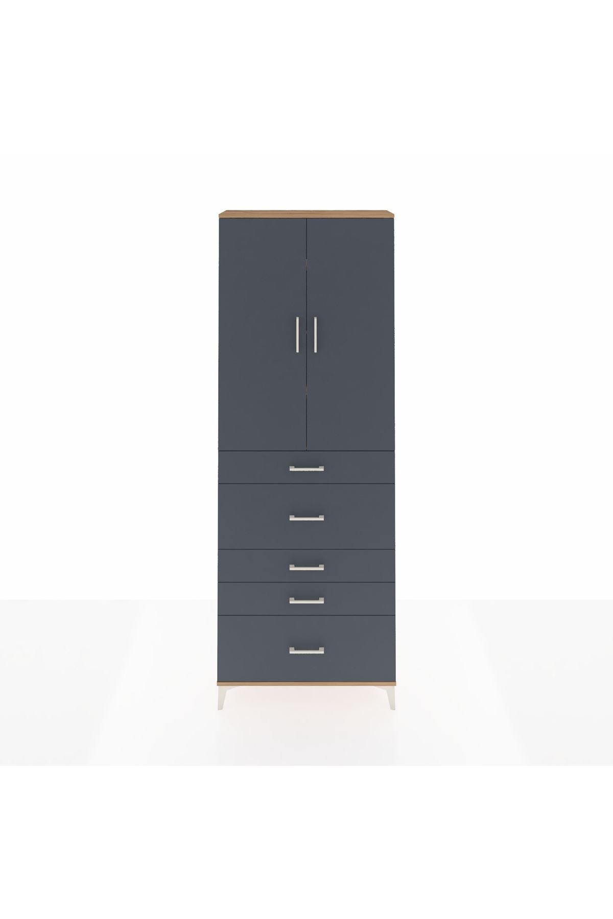 Arges Dolap 4 Raflı 5 Çekmeceli 2 Kapaklı 88x30x243 - S33M159V8A