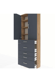 Arges Dolap 4 Raflı 5 Çekmeceli 2 Kapaklı 88x30x243 - S33M159V8A