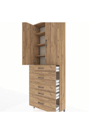 Arges Dolap 4 Raflı 5 Çekmeceli 2 Kapaklı 88x30x243 - S33M159V9A