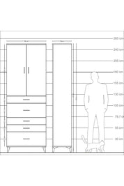 Arges Dolap 4 Raflı 5 Çekmeceli 2 Kapaklı 88x30x243 - S33M159V9A