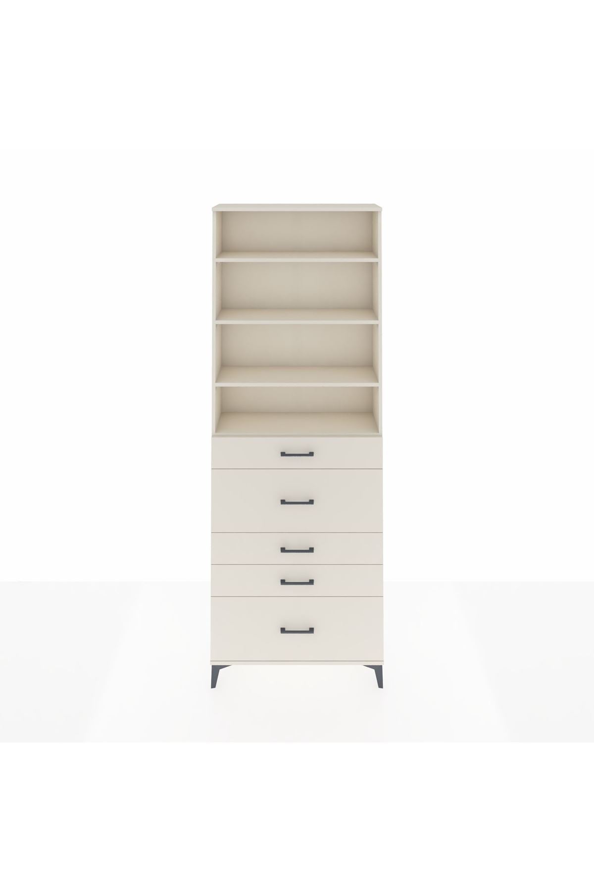 Arges Dolap 4 Raflı 5 Çekmeceli 88x30x243 - S33M160V1A