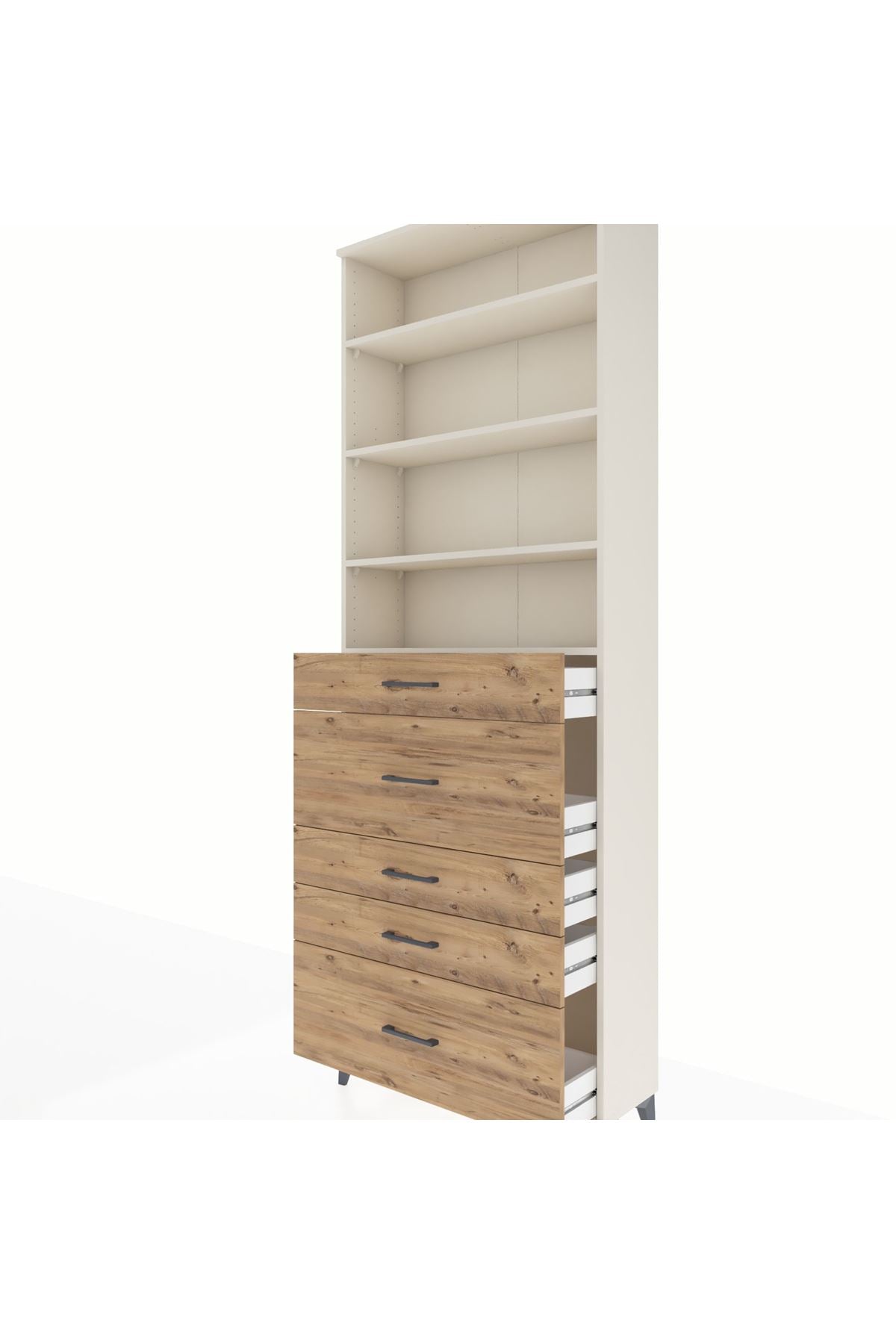 Arges Dolap 4 Raflı 5 Çekmeceli 88x30x243 - S33M160V3A