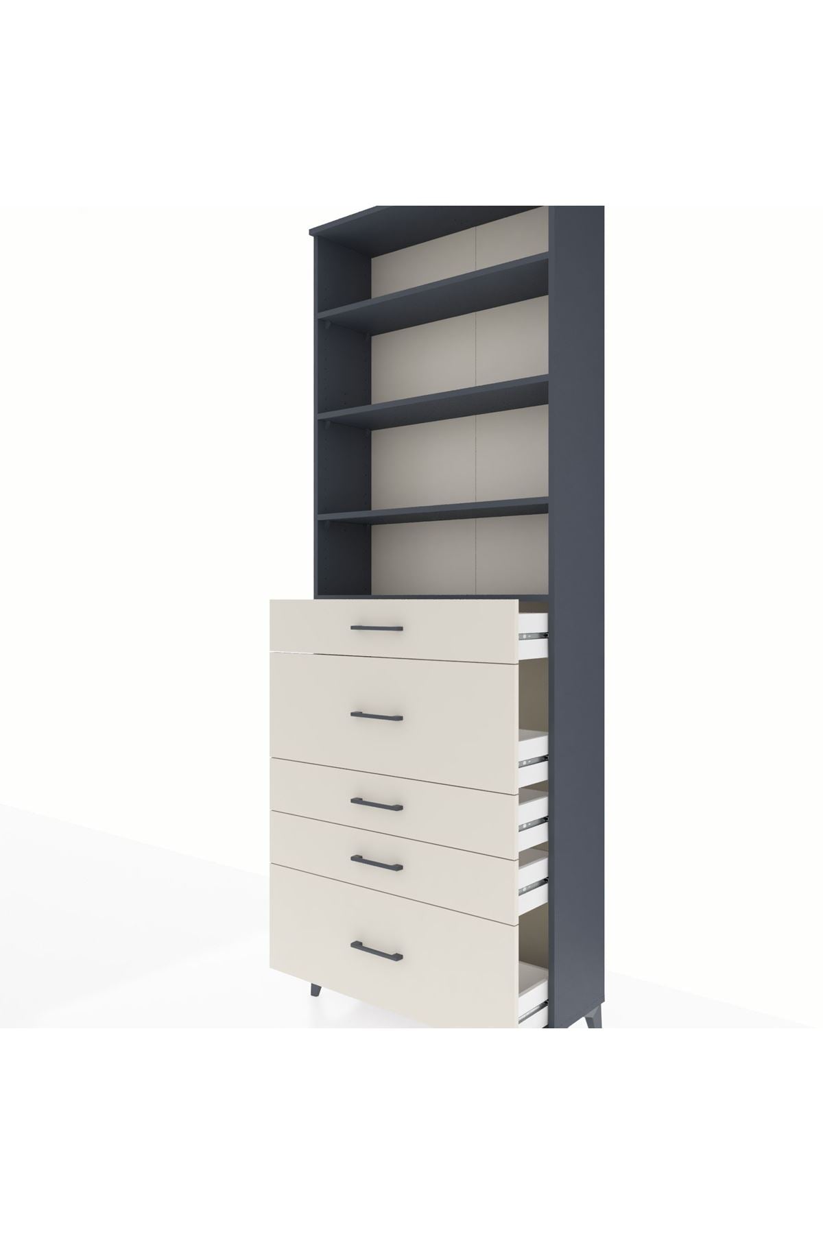 Arges Dolap 4 Raflı 5 Çekmeceli 88x30x243 - S33M160V4A