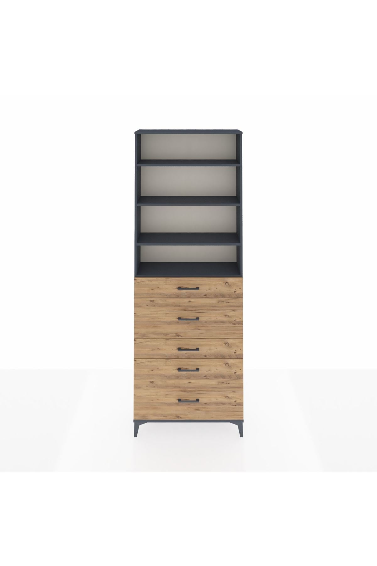 Arges Dolap 4 Raflı 5 Çekmeceli 88x30x243 - S33M160V6A