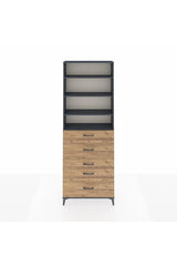 Arges Dolap 4 Raflı 5 Çekmeceli 88x30x243