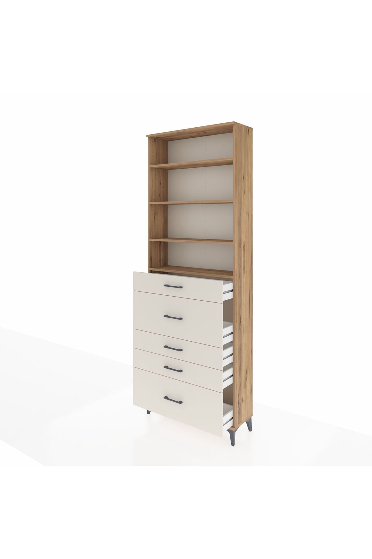 Arges Dolap 4 Raflı 5 Çekmeceli 88x30x243 - S33M160V7A