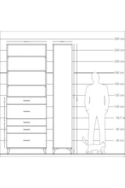 Arges Dolap 4 Raflı 5 Çekmeceli 88x30x243 - S33M160V8A