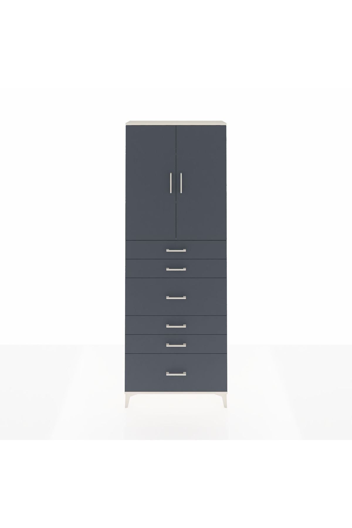 Arges Dolap 3 Raflı 6 Çekmeceli 2 Kapaklı 88x30x243 - S33M161V2A