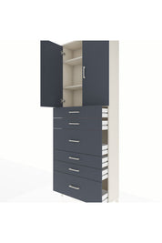 Arges Dolap 3 Raflı 6 Çekmeceli 2 Kapaklı 88x30x243 - S33M161V2A