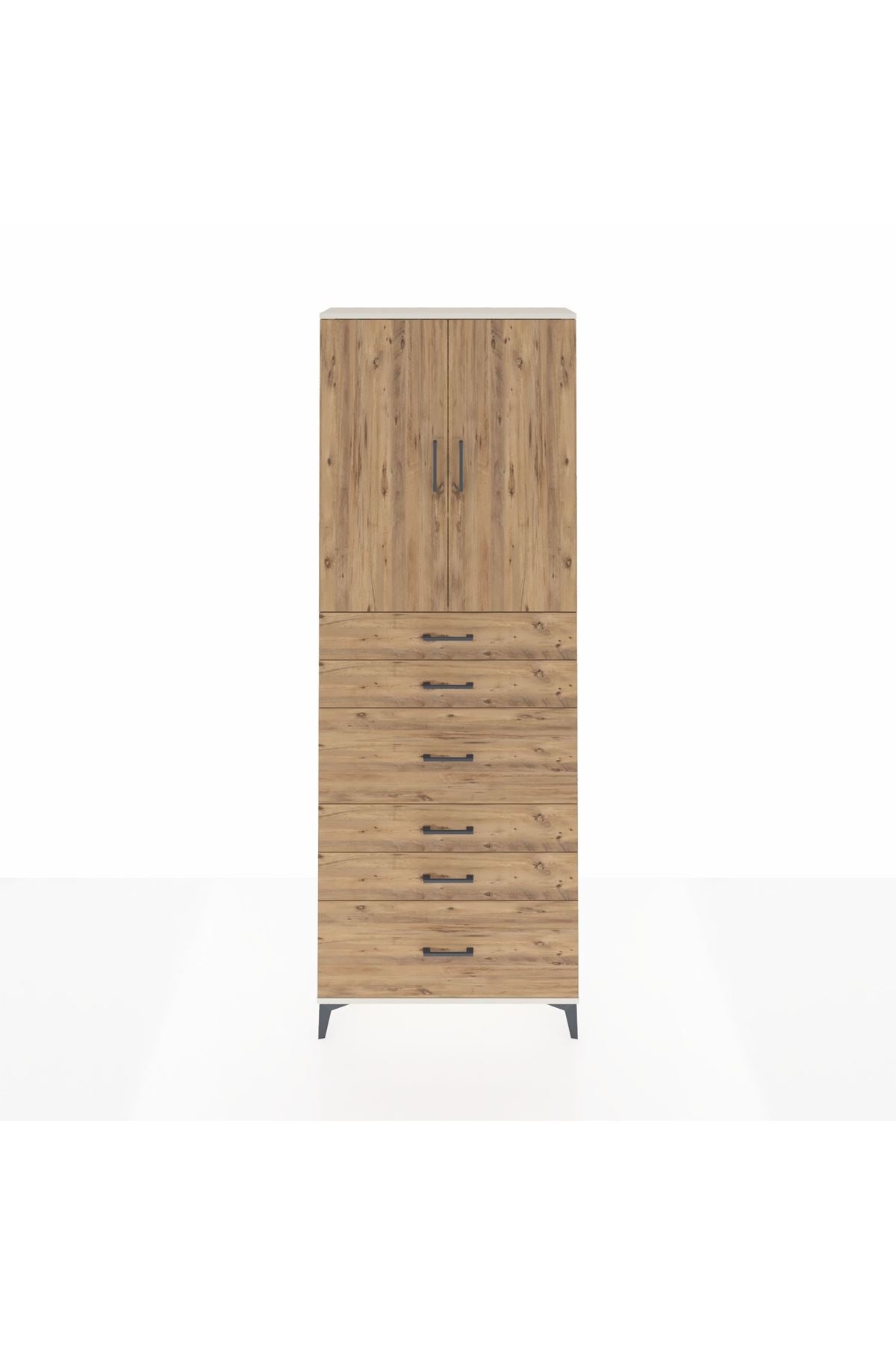 Arges Dolap 3 Raflı 6 Çekmeceli 2 Kapaklı 88x30x243 - S33M161V3A