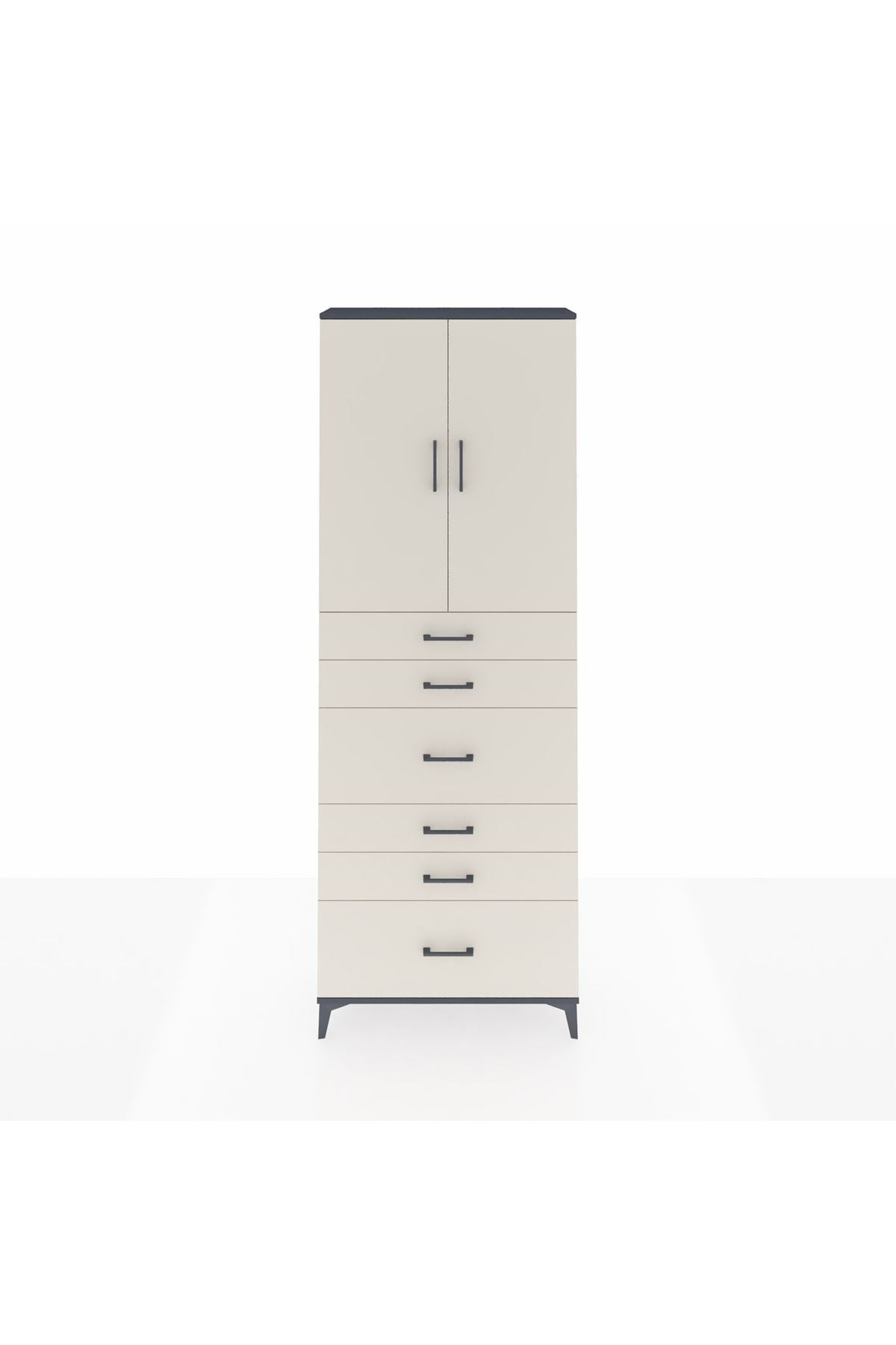 Arges Dolap 3 Raflı 6 Çekmeceli 2 Kapaklı 88x30x243 - S33M161V4A