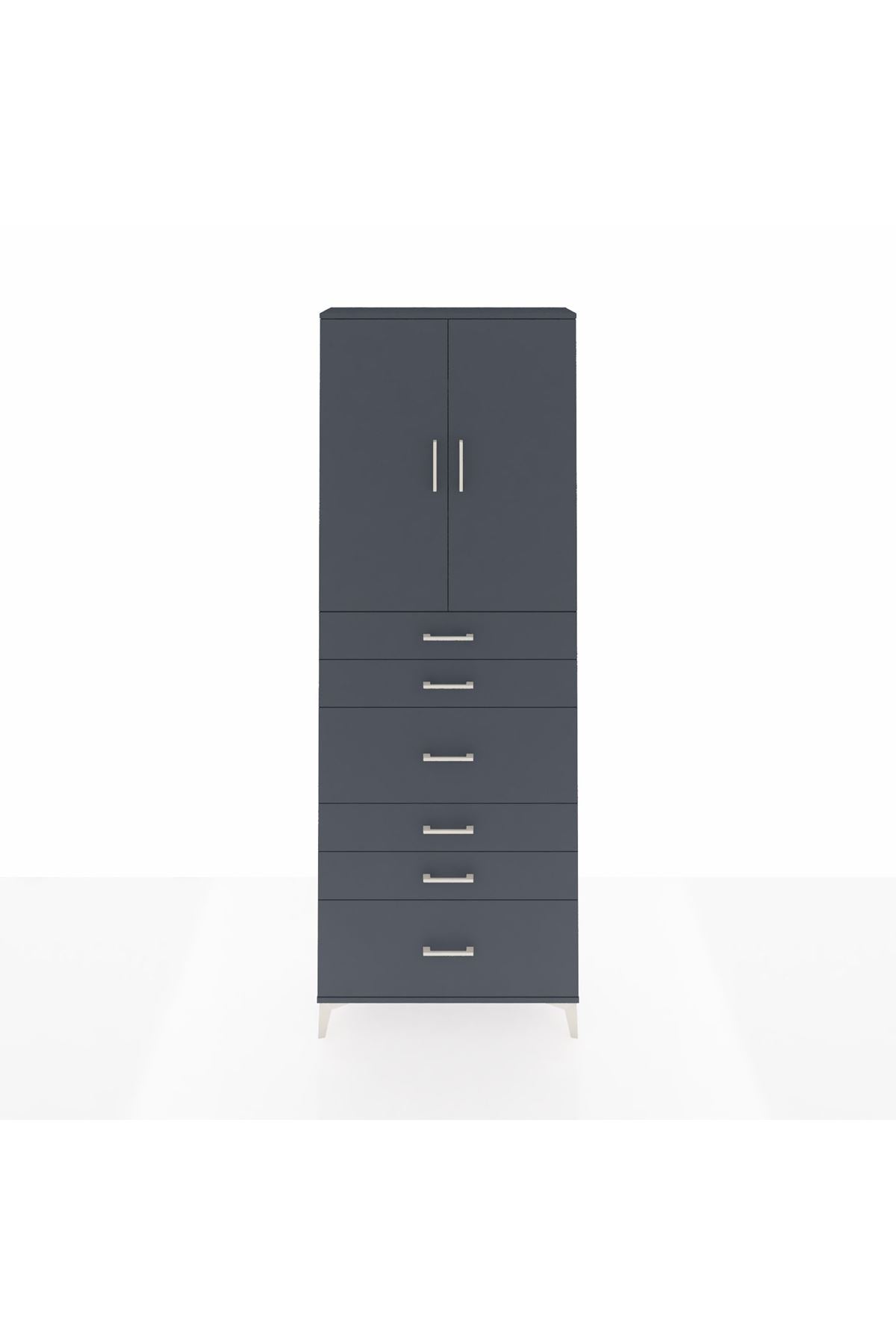Arges Dolap 3 Raflı 6 Çekmeceli 2 Kapaklı 88x30x243 - S33M161V5A