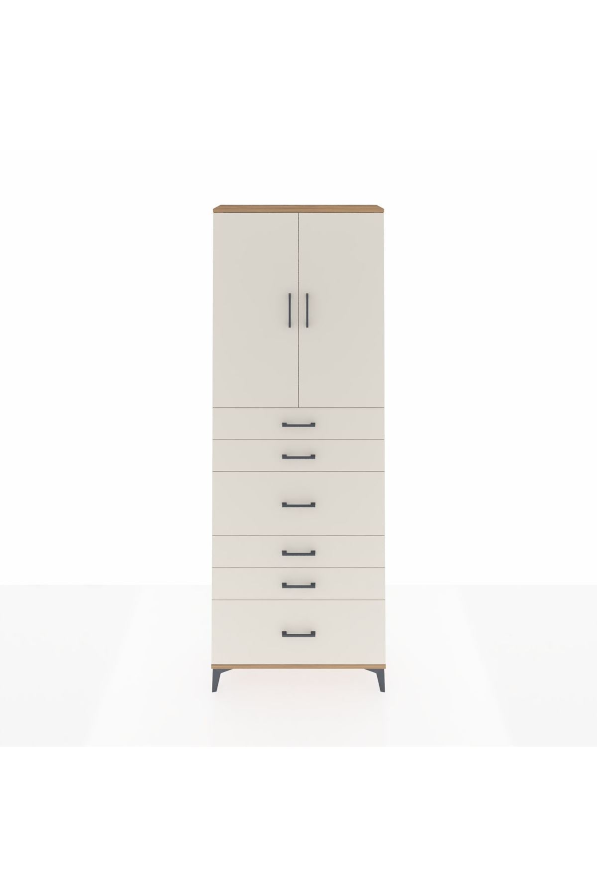 Arges Dolap 3 Raflı 6 Çekmeceli 2 Kapaklı 88x30x243 - S33M161V7A