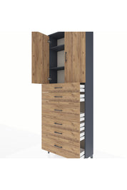 Arges Dolap 3 Raflı 6 Çekmeceli 2 Kapaklı 88x30x243 - S33M161V6A