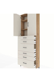 Arges Dolap 3 Raflı 6 Çekmeceli 2 Kapaklı 88x30x243 - S33M161V7A