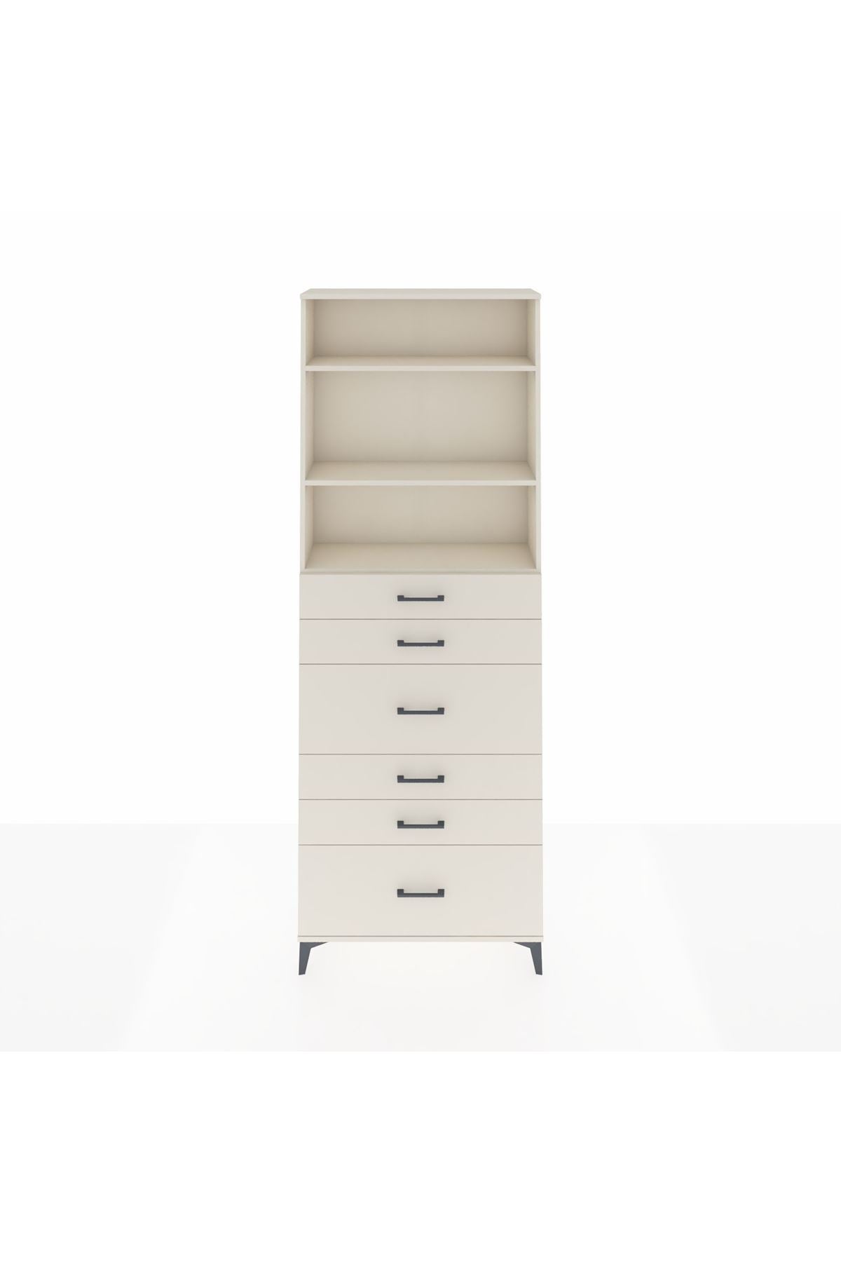 Arges Dolap 3 Raflı 6 Çekmeceli 88x30x243 - S33M162V1A