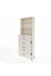 Arges Dolap 3 Raflı 6 Çekmeceli 88x30x243 - S33M162V1A