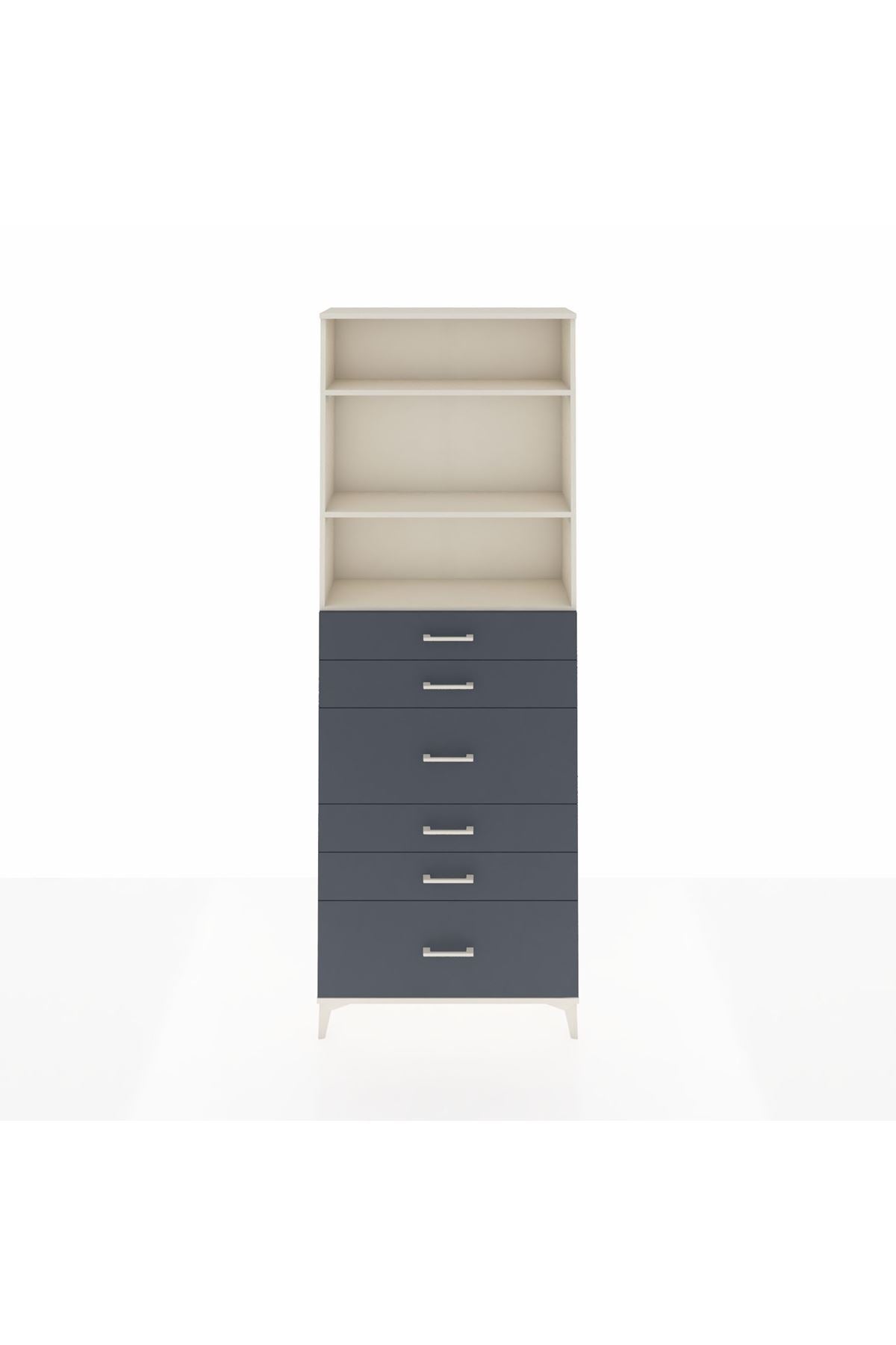 Arges Dolap 3 Raflı 6 Çekmeceli 88x30x243 - S33M162V2A