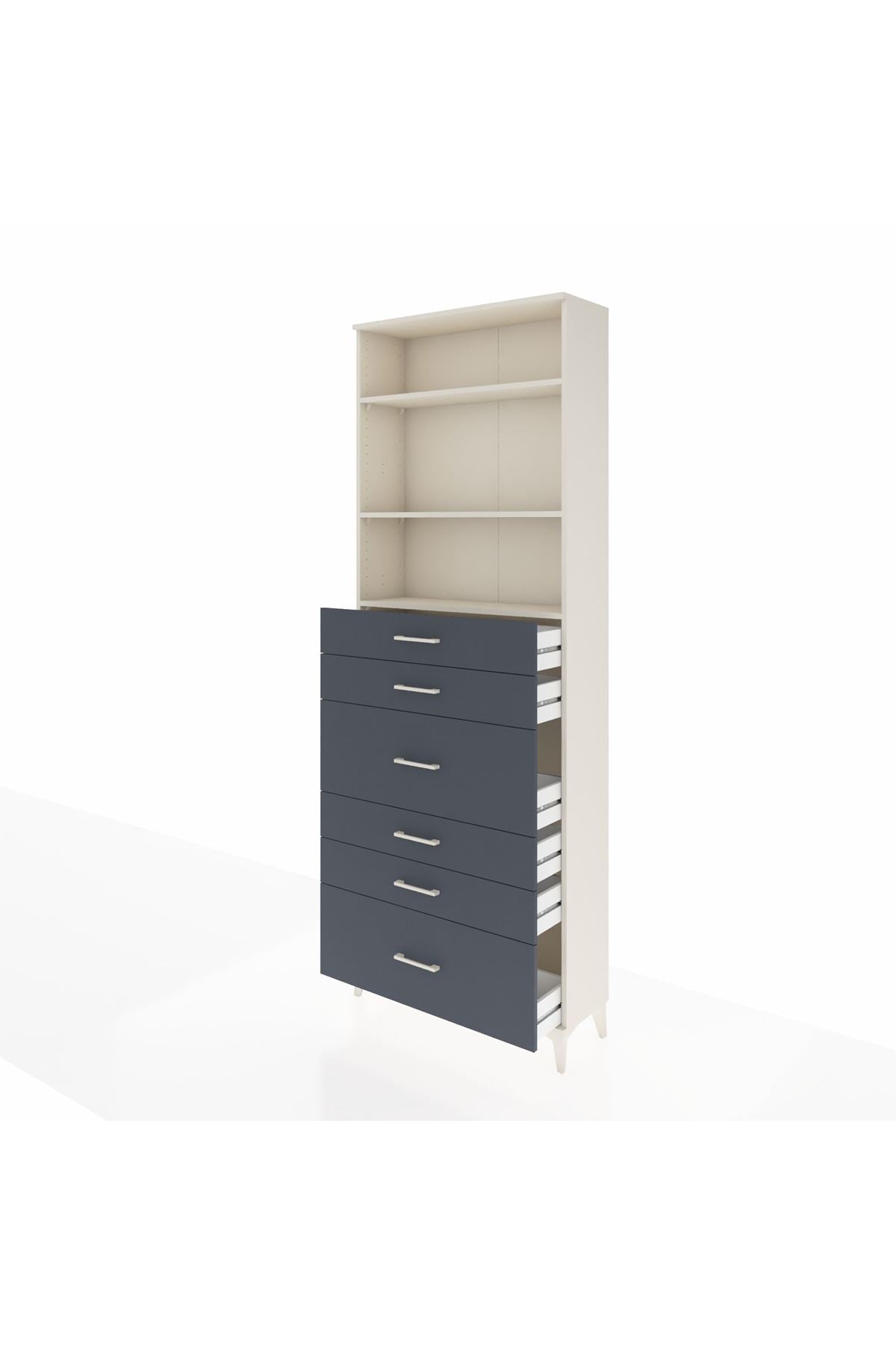 Arges Dolap 3 Raflı 6 Çekmeceli 88x30x243 - S33M162V2A