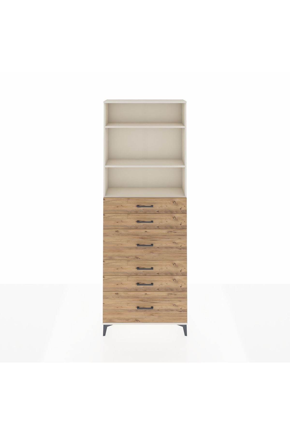 Arges Dolap 3 Raflı 6 Çekmeceli 88x30x243 - S33M162V3A