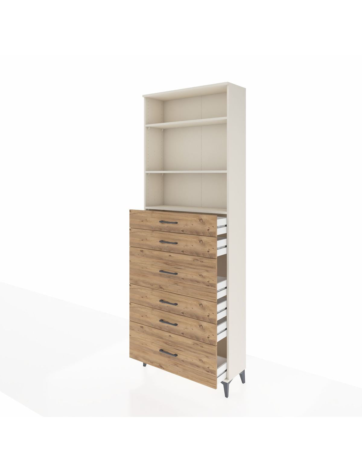 Arges Dolap 3 Raflı 6 Çekmeceli 88x30x243 - S33M162V3A