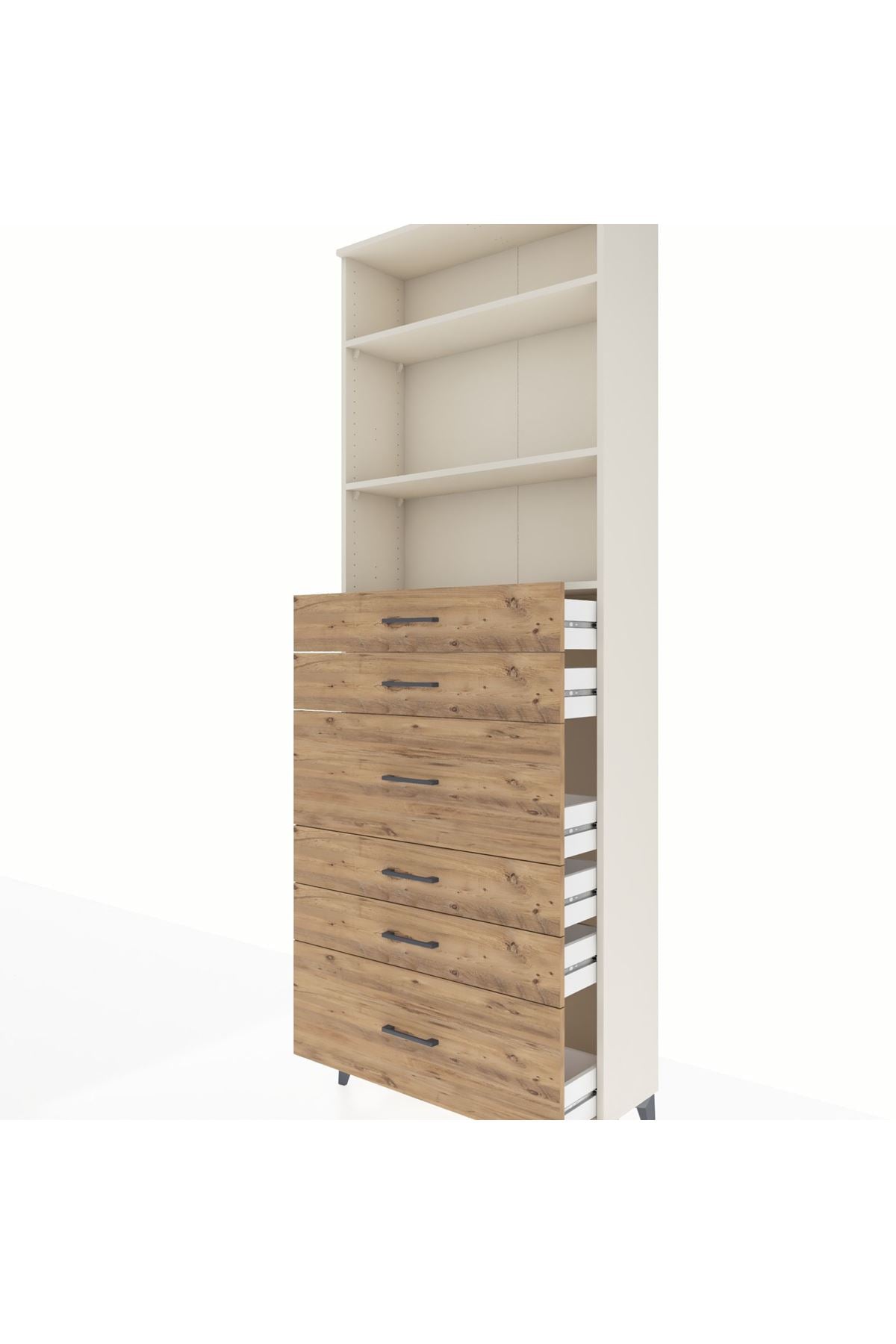 Arges Dolap 3 Raflı 6 Çekmeceli 88x30x243 - S33M162V3A