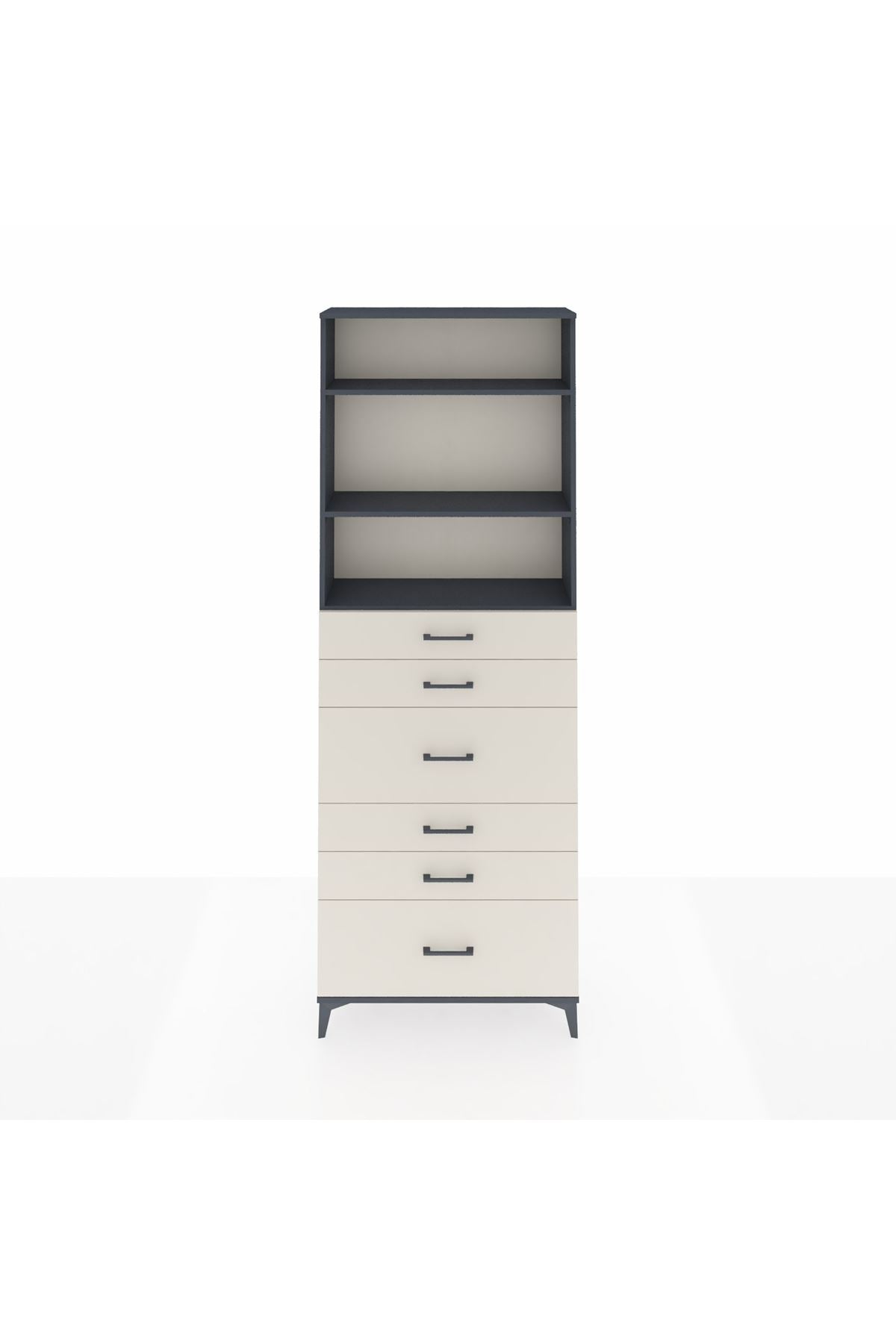 Arges Dolap 3 Raflı 6 Çekmeceli 88x30x243 - S33M162V4A