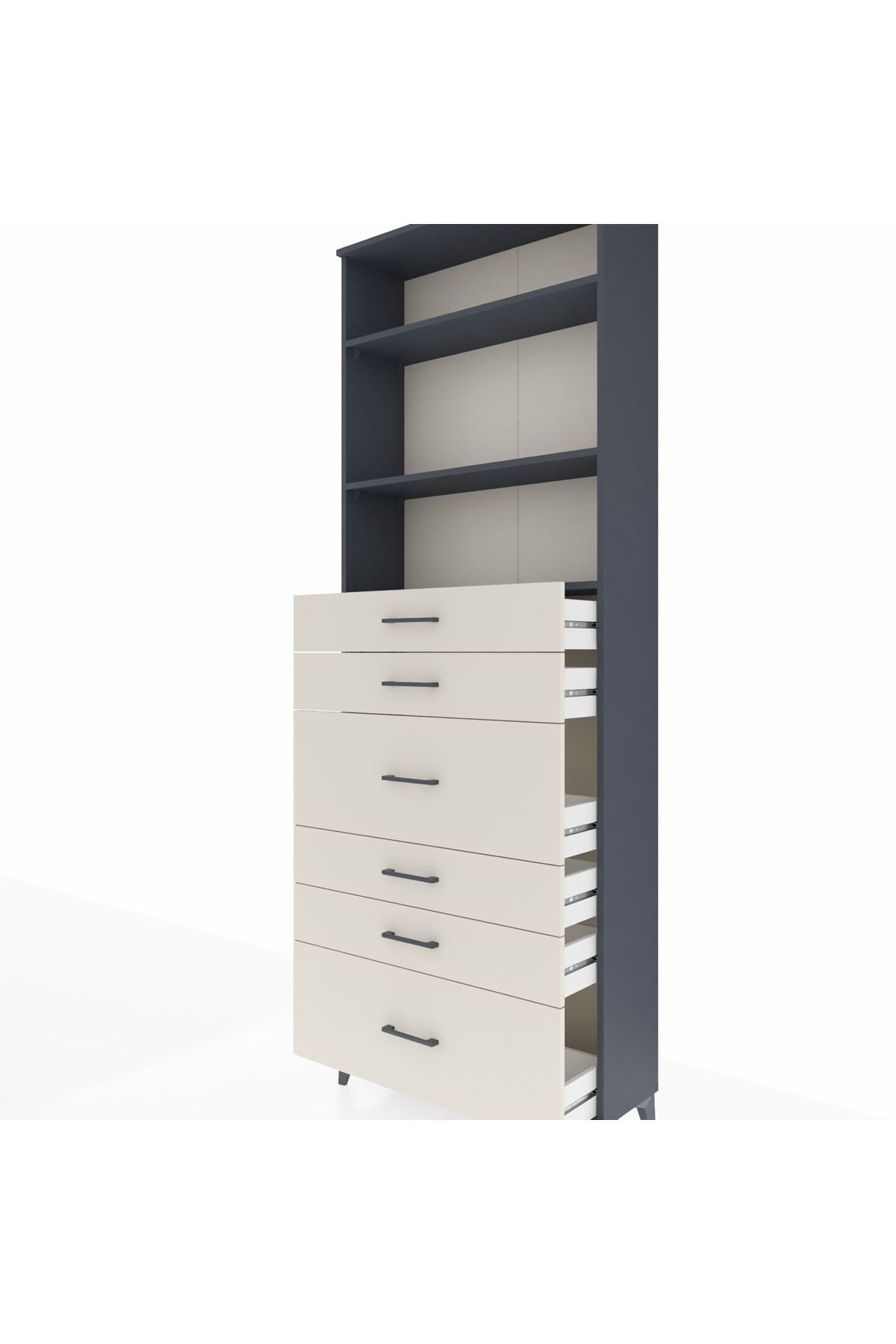 Arges Dolap 3 Raflı 6 Çekmeceli 88x30x243 - S33M162V4A
