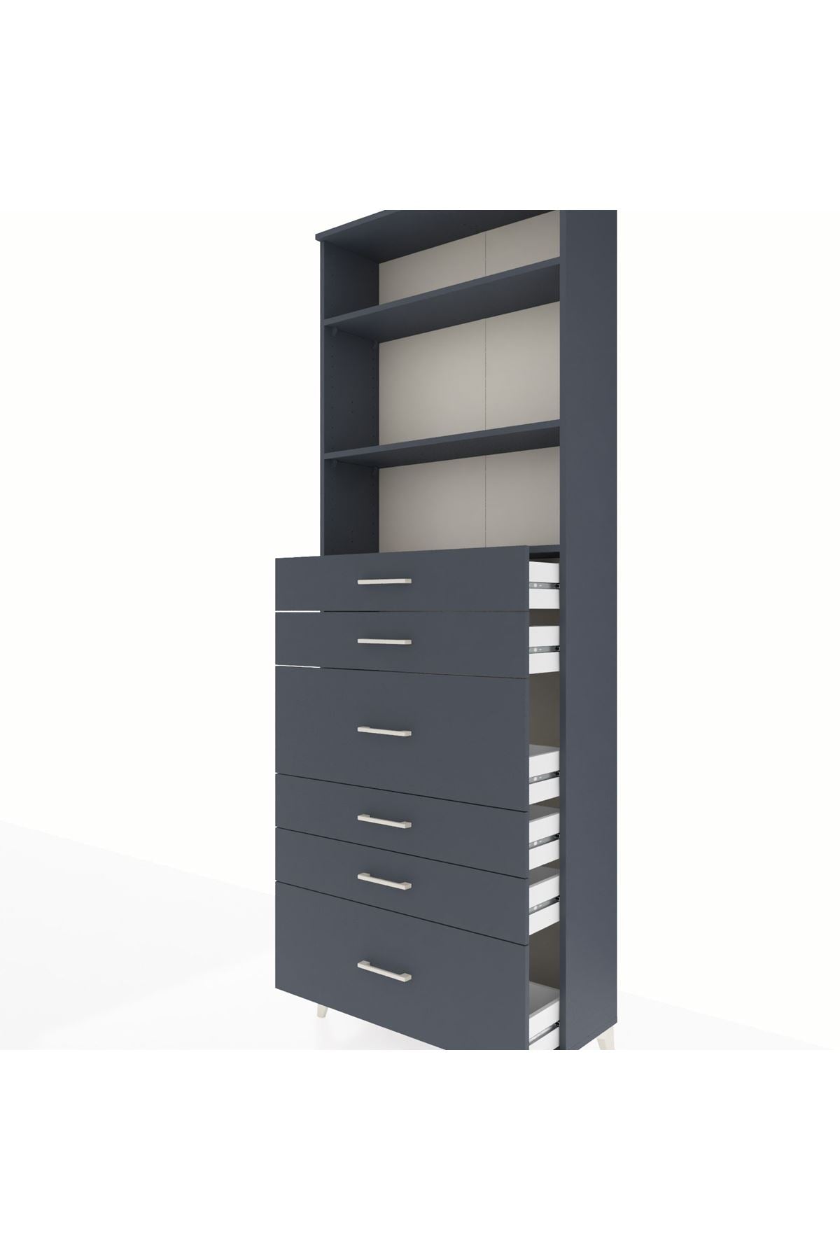 Arges Dolap 3 Raflı 6 Çekmeceli 88x30x243 - S33M162V5A