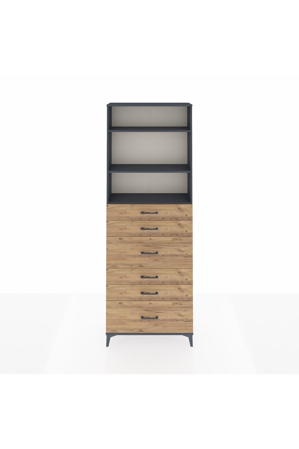Arges Dolap 3 Raflı 6 Çekmeceli 88x30x243 - S33M162V6A